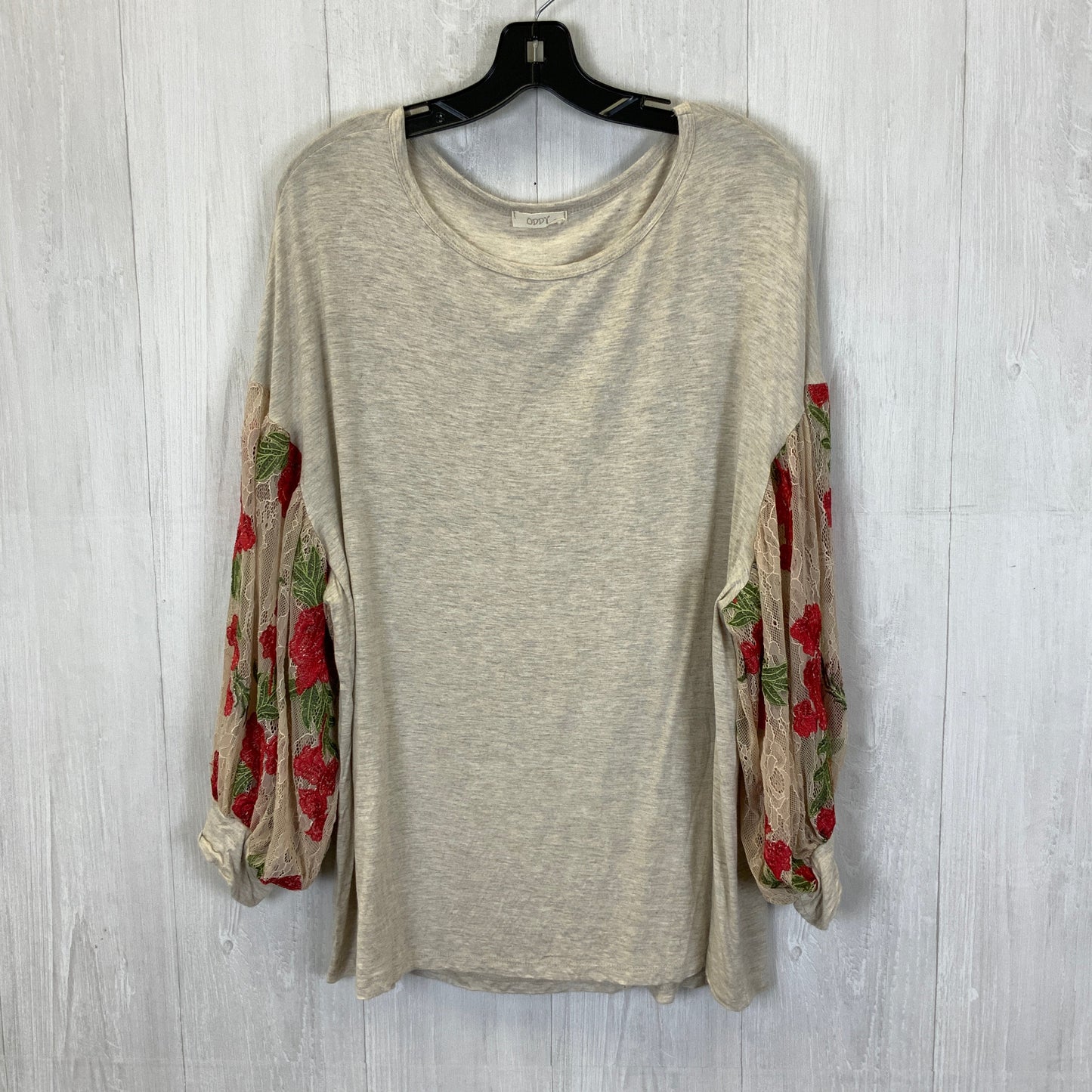 Beige Top 3/4 Sleeve Oddi, Size 2x