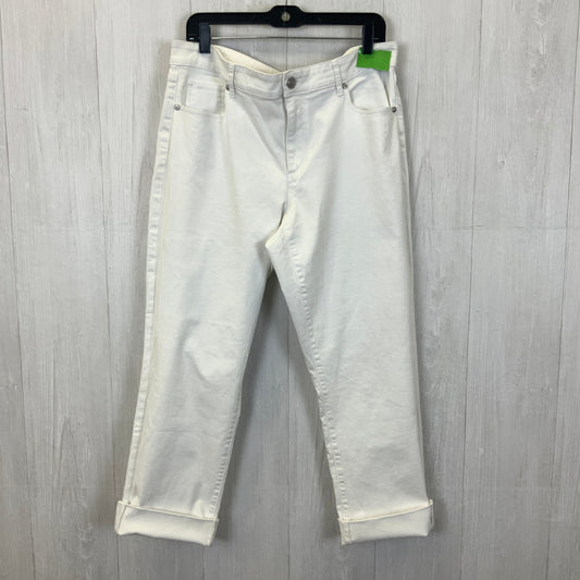 White Denim Jeans Straight Loft, Size 14