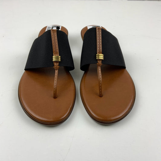Black & Brown Sandals Flip Flops Italian Shoemakers, Size 8