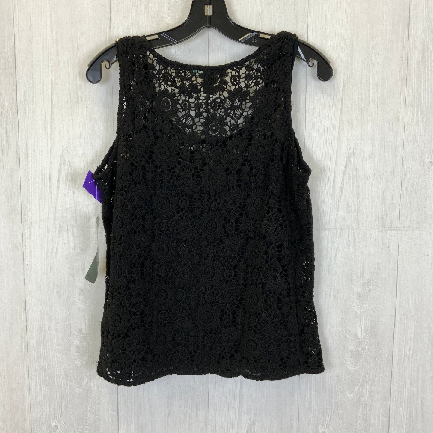 Black Top Sleeveless Lauren By Ralph Lauren, Size L