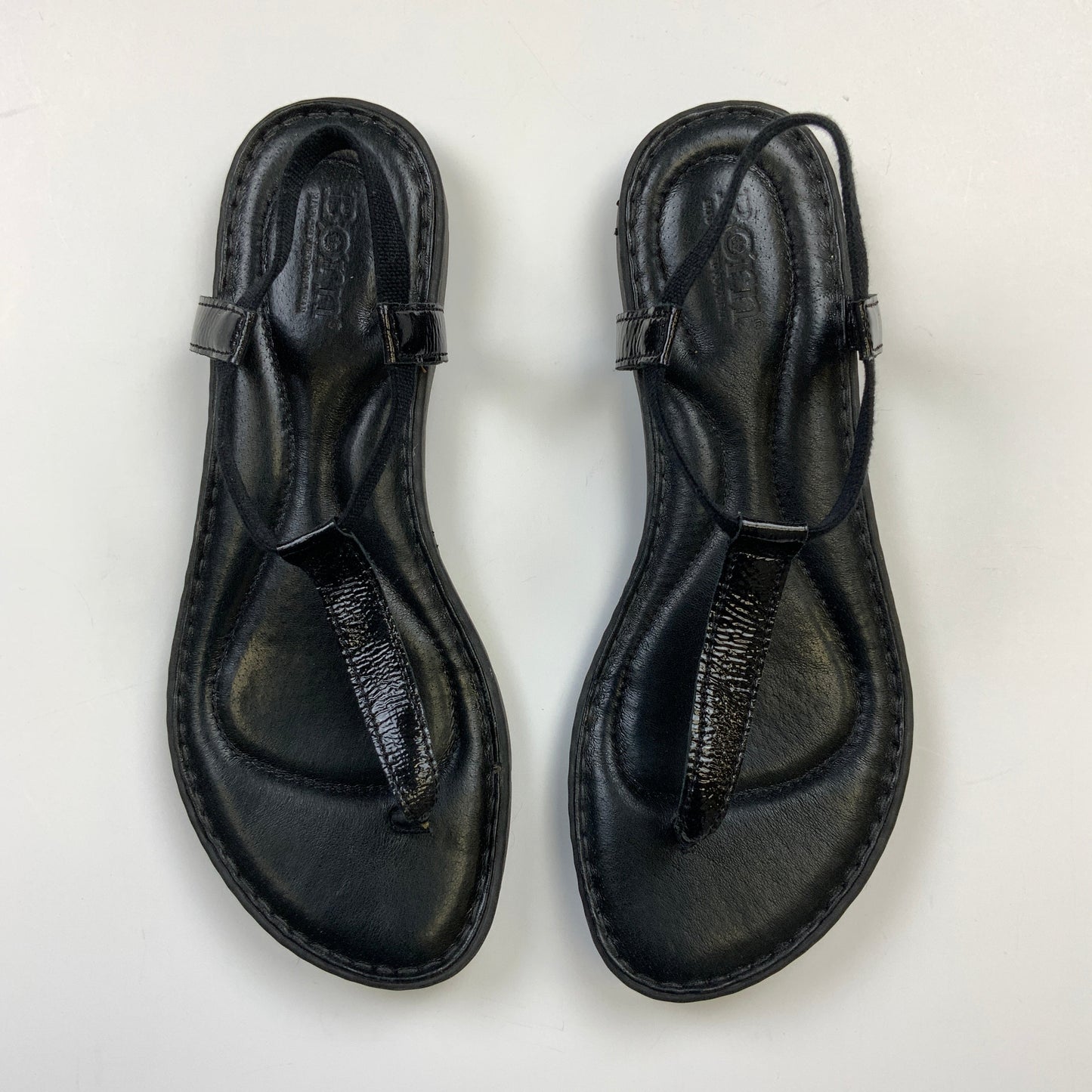 Black Sandals Flats Born, Size 8