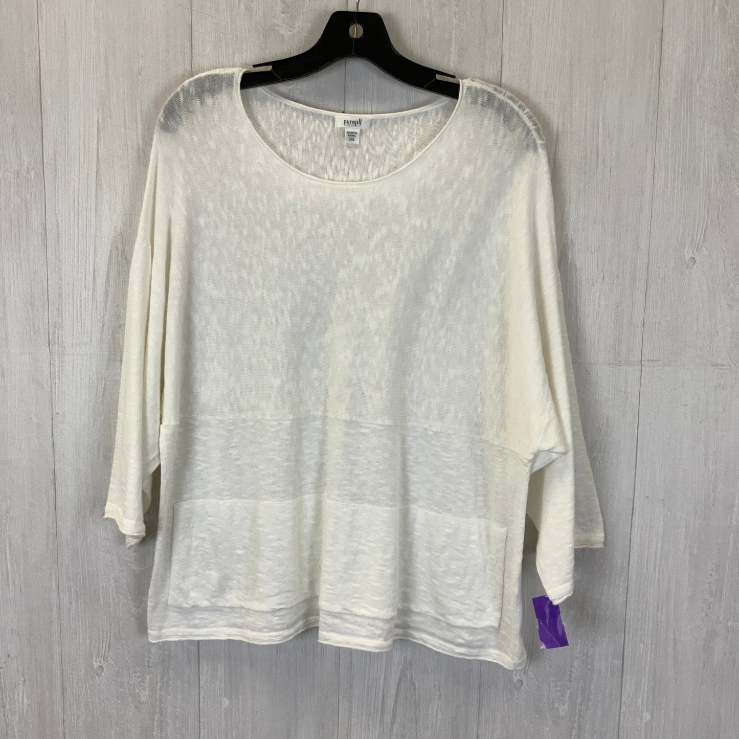 Top 3/4 Sleeve By Pure Jill In White, Size: Xs