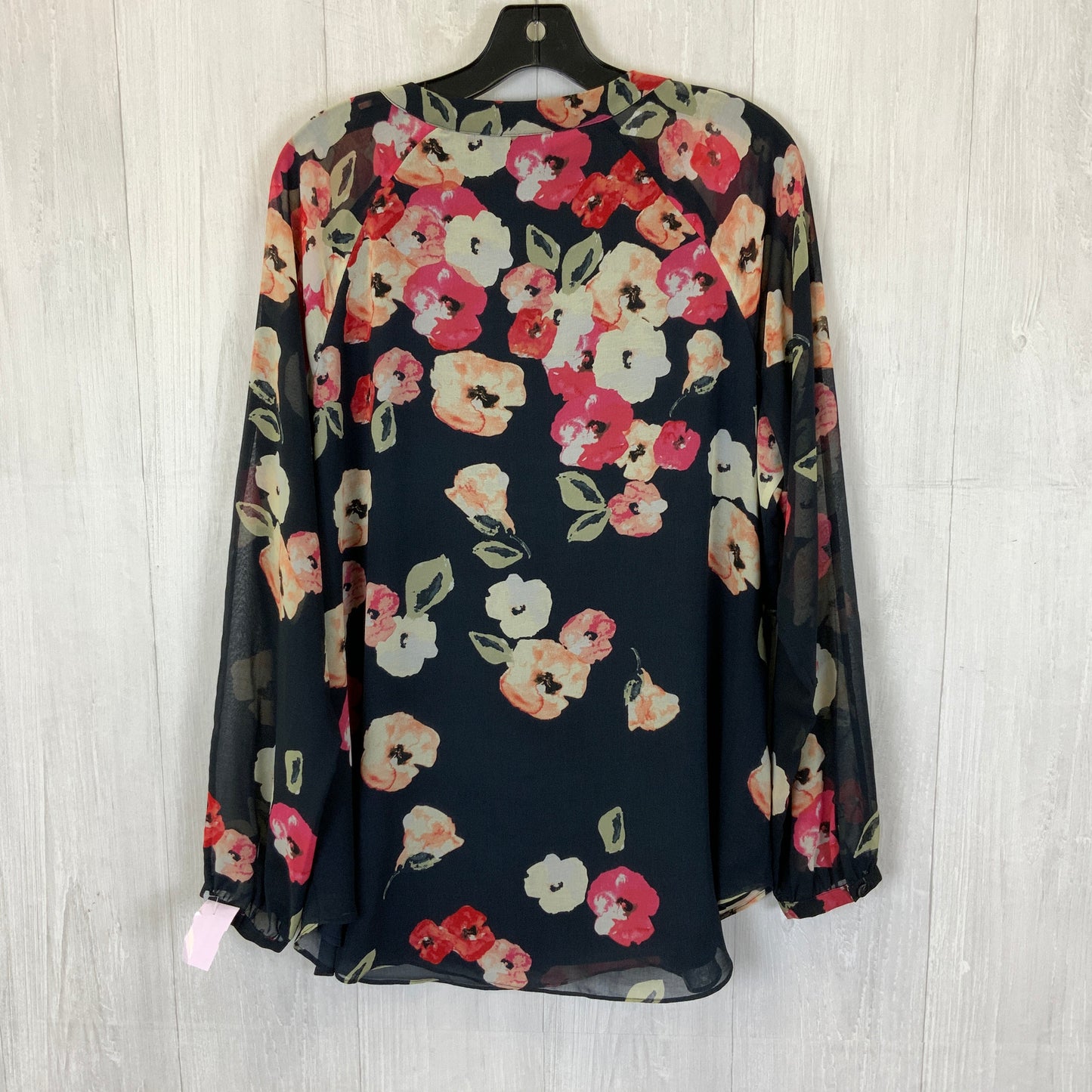 Blouse Long Sleeve By Cabi In Navy, Size: Xl