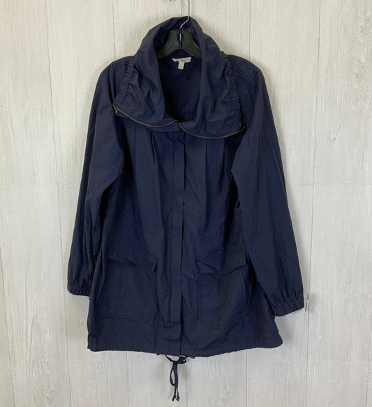 Coat Raincoat By Eileen Fisher In Navy, Size: L