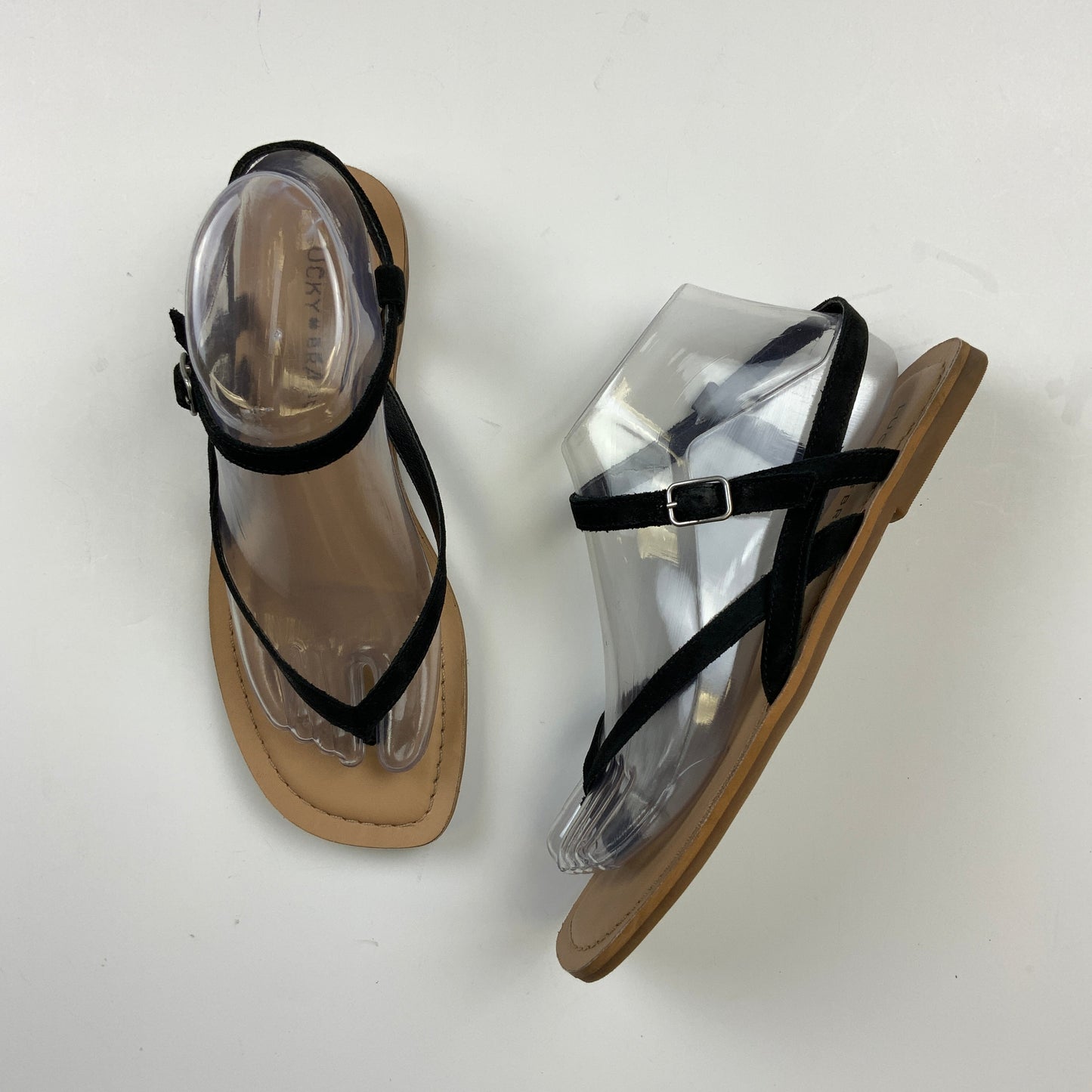 Black Sandals Flats Lucky Brand, Size 8