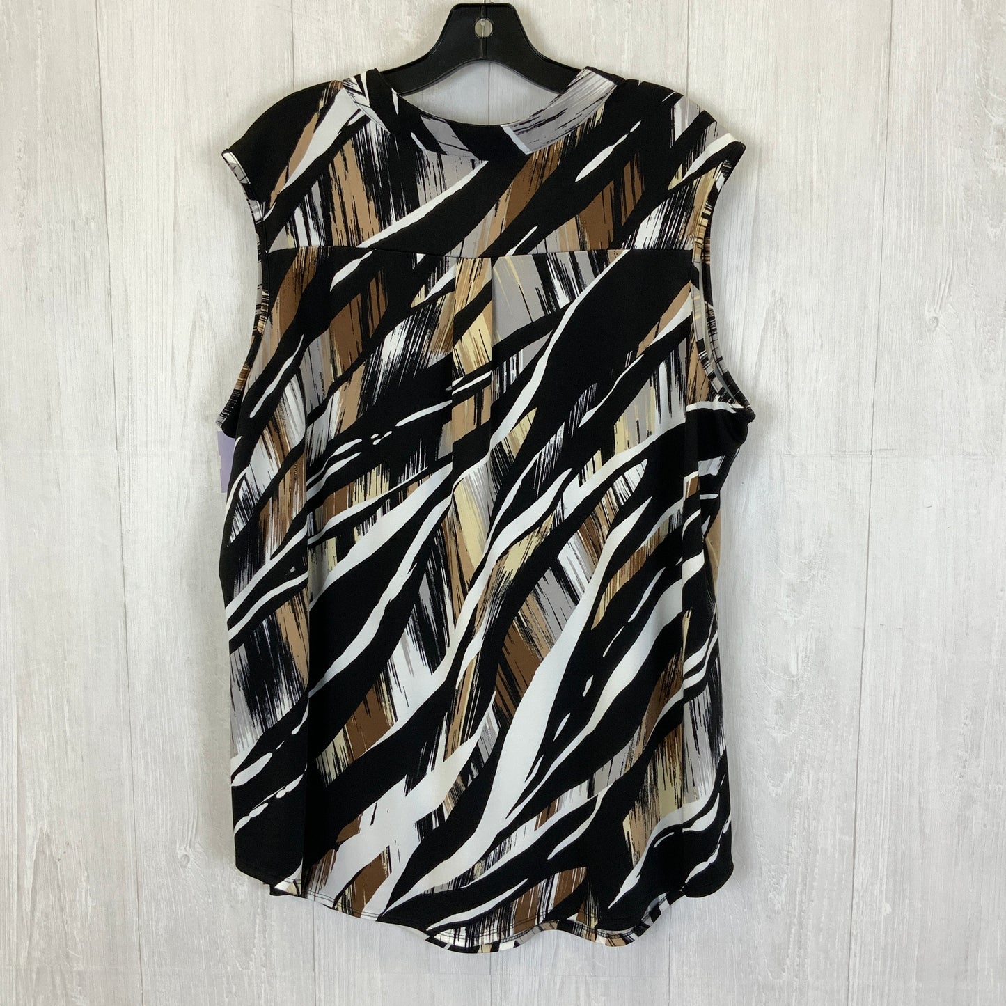 Black & Brown Top Sleeveless Perseption Concept, Size 2x