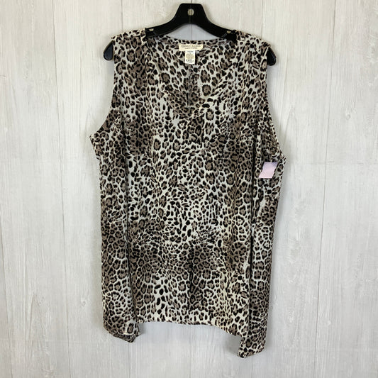 Leopard Print Top Sleeveless Clothes Mentor, Size 3x