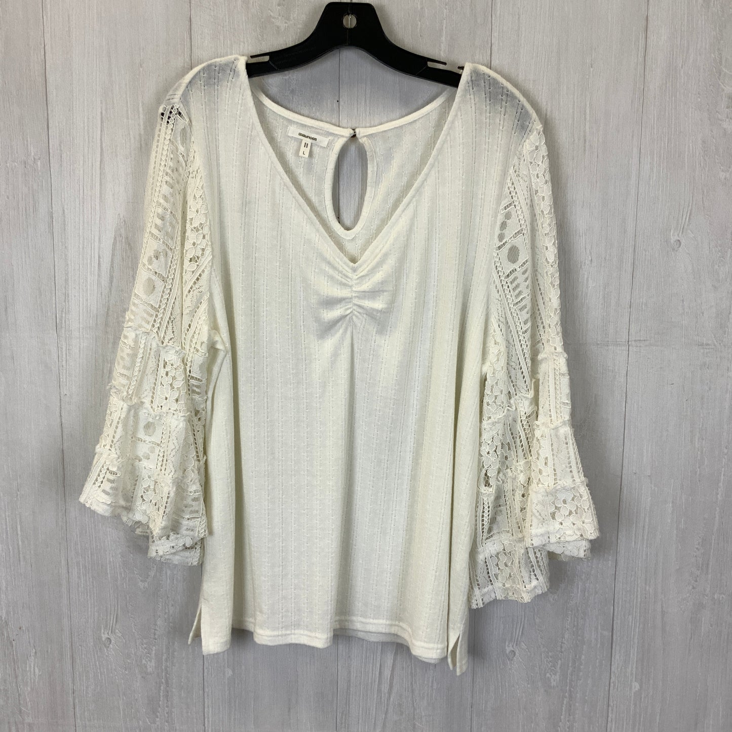 Top 3/4 Sleeve By Maurices In White, Size: L