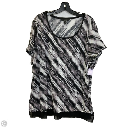 Top Short Sleeve By Simply Vera In Black & White, Size: 3x