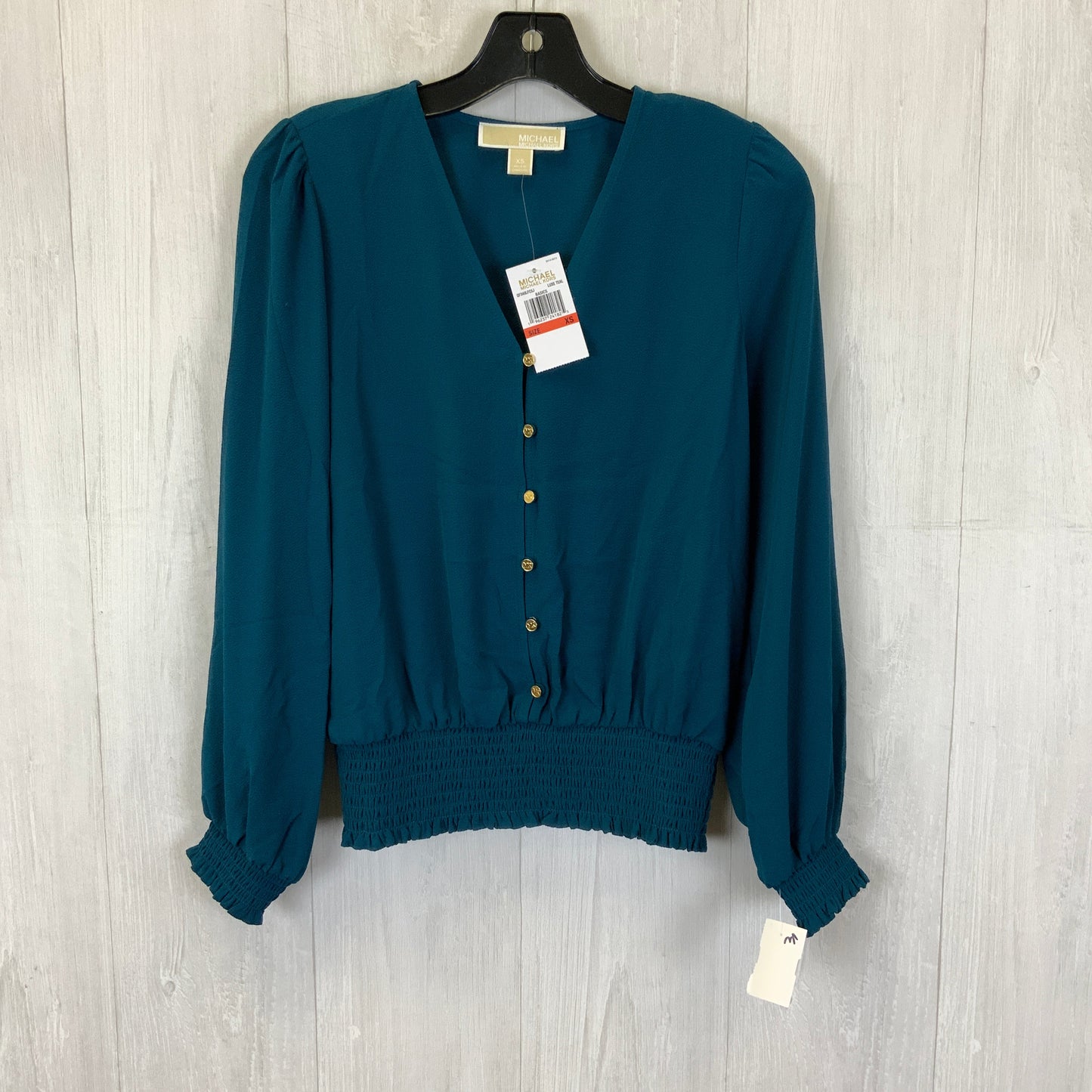 Top Long Sleeve By Michael By Michael Kors In Teal, Size: Xs