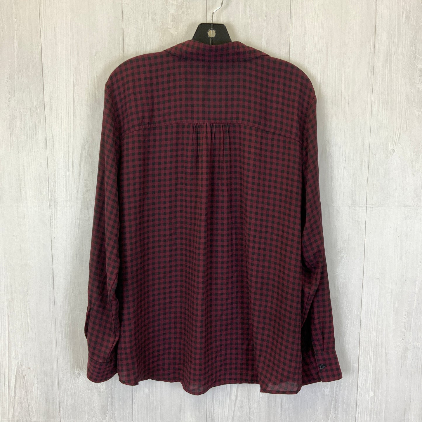 Blouse Long Sleeve By Maurices In Black & Purple, Size: Xl