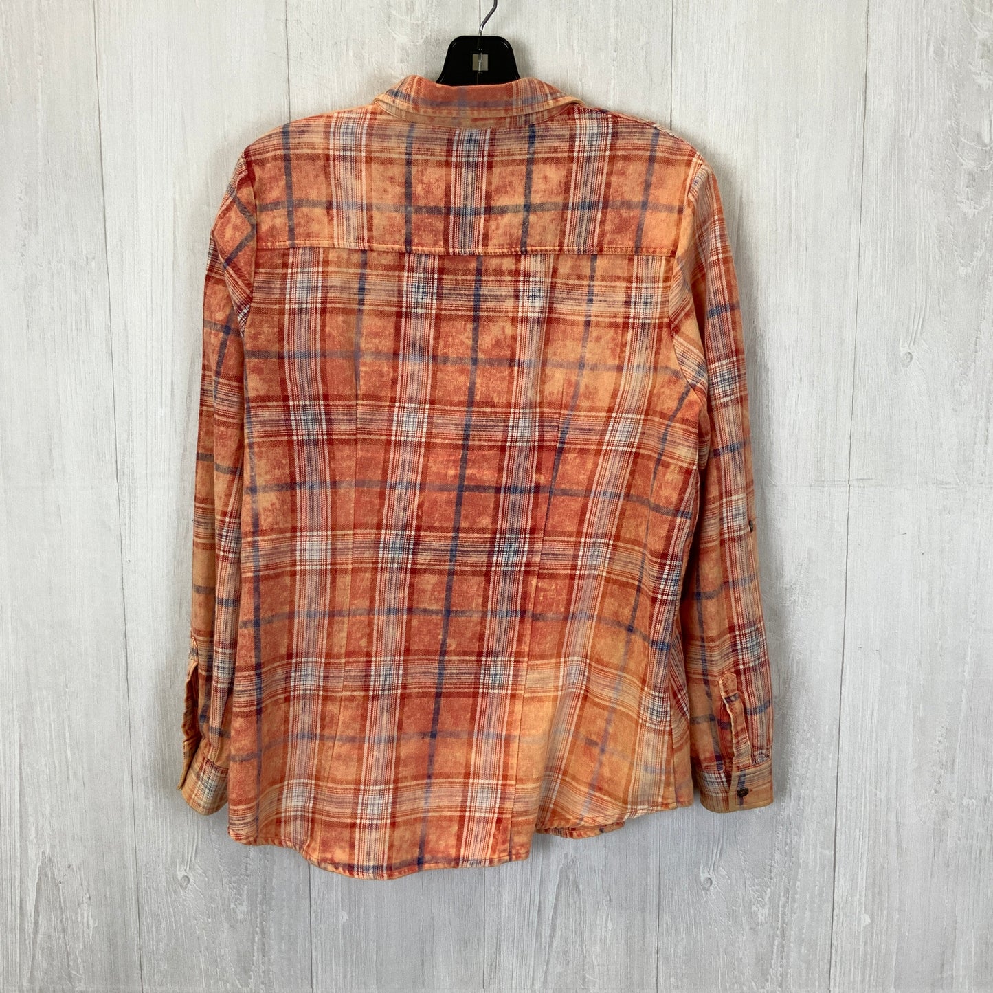 Blouse Long Sleeve By Reba In Plaid Pattern, Size: M