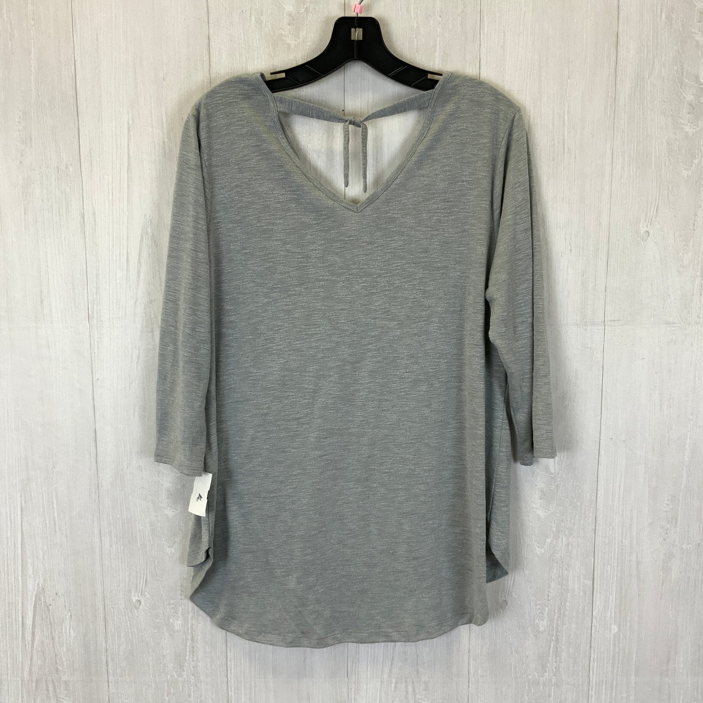 Top 3/4 Sleeve Basic By Cato In Grey, Size: L