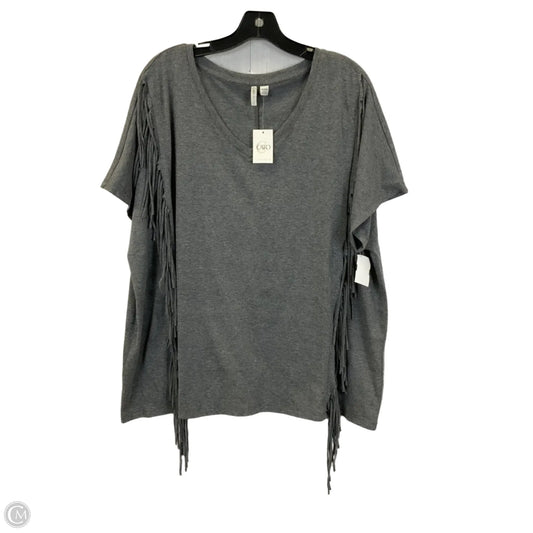 Top Short Sleeve By Cato In Grey, Size: 2x