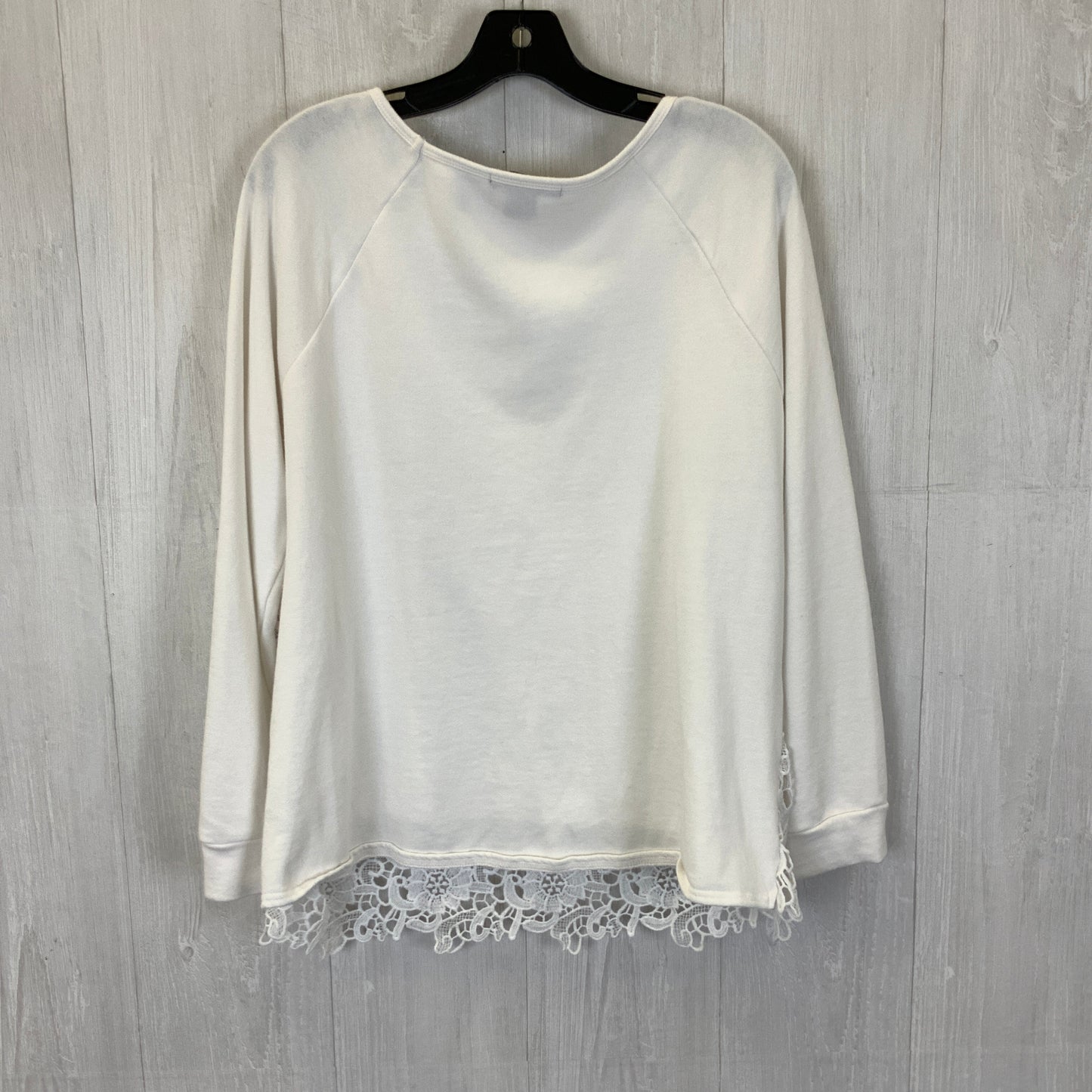 Sweatshirt Collar By Adrianna Papell In White, Size: L