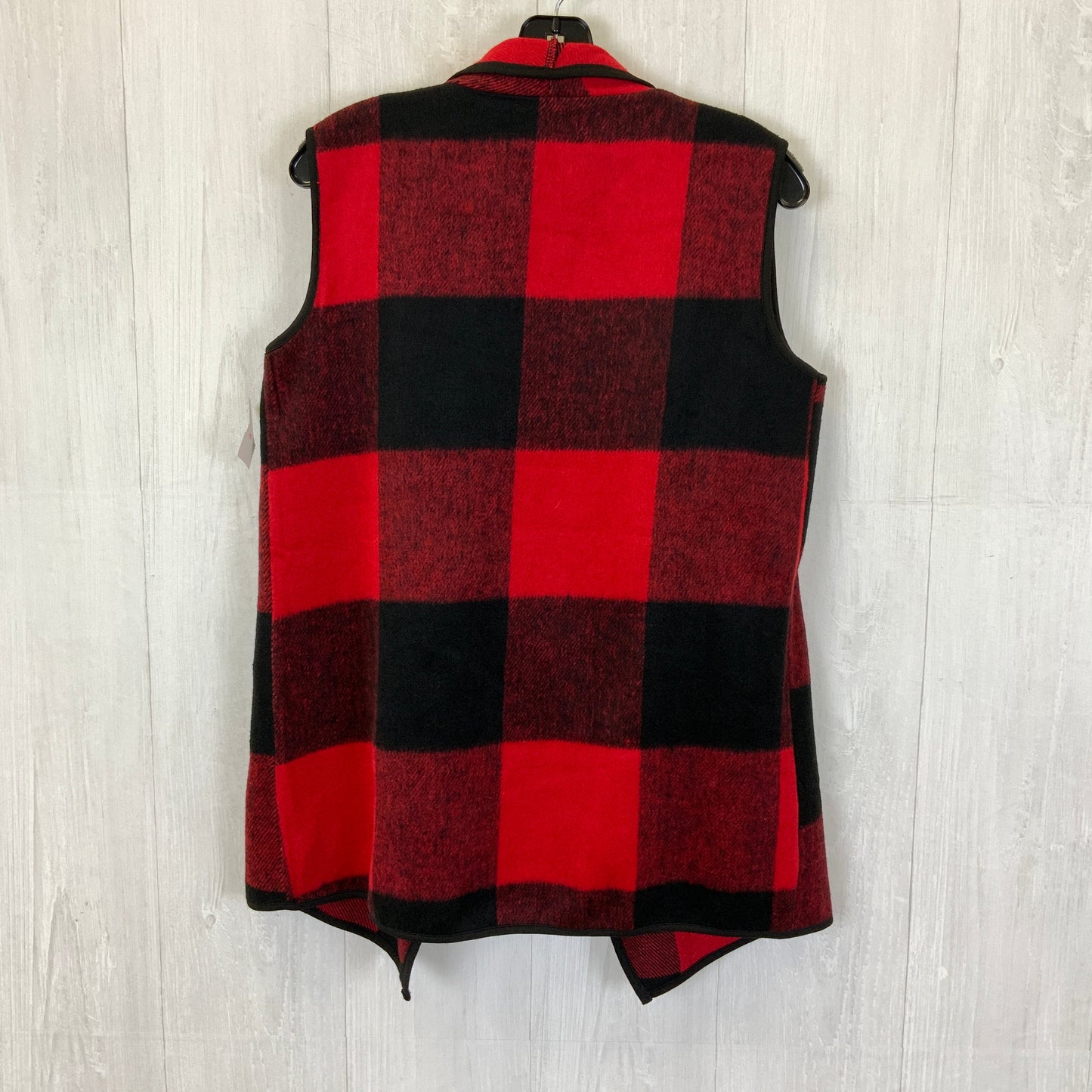 Vest Fleece By Clothes Mentor In Black & Red, Size: L