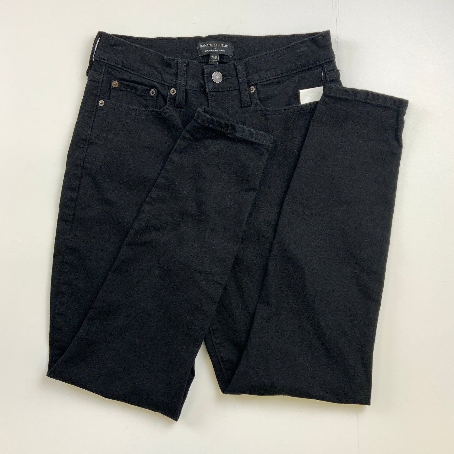 Jeans Skinny By Banana Republic In Black Denim, Size: 8