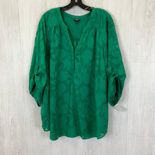 Blouse 3/4 Sleeve By Torrid In Green, Size: 5