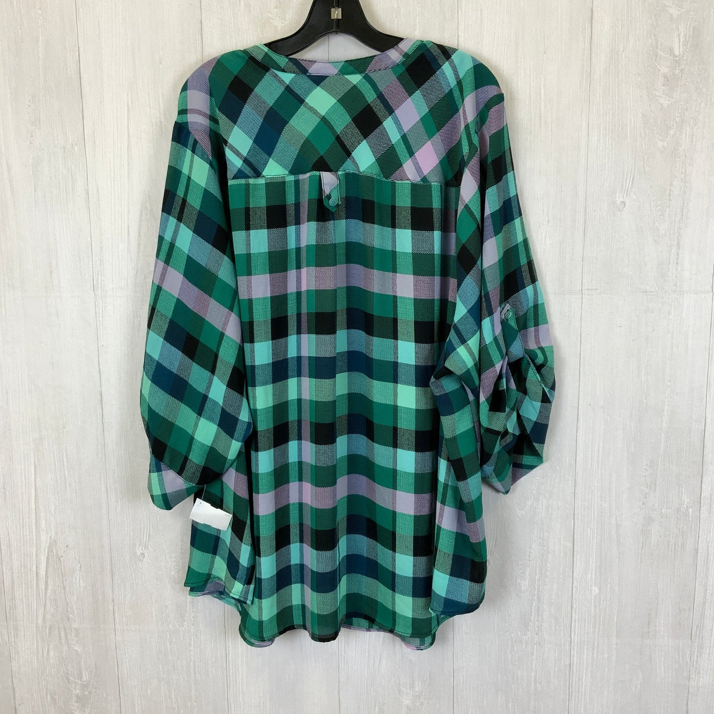 Blouse 3/4 Sleeve By Torrid In Blue & Green, Size: 5