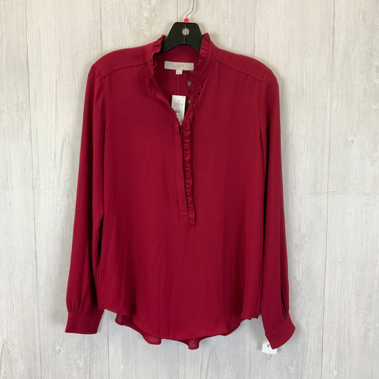 Top Long Sleeve By Loft In Red, Size: Xxs