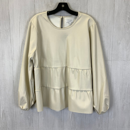 Top Long Sleeve By Mudpie In Cream, Size: L