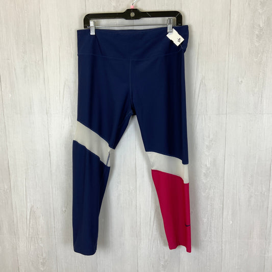 Athletic Leggings By Nike Apparel In Blue & Pink, Size: Xl