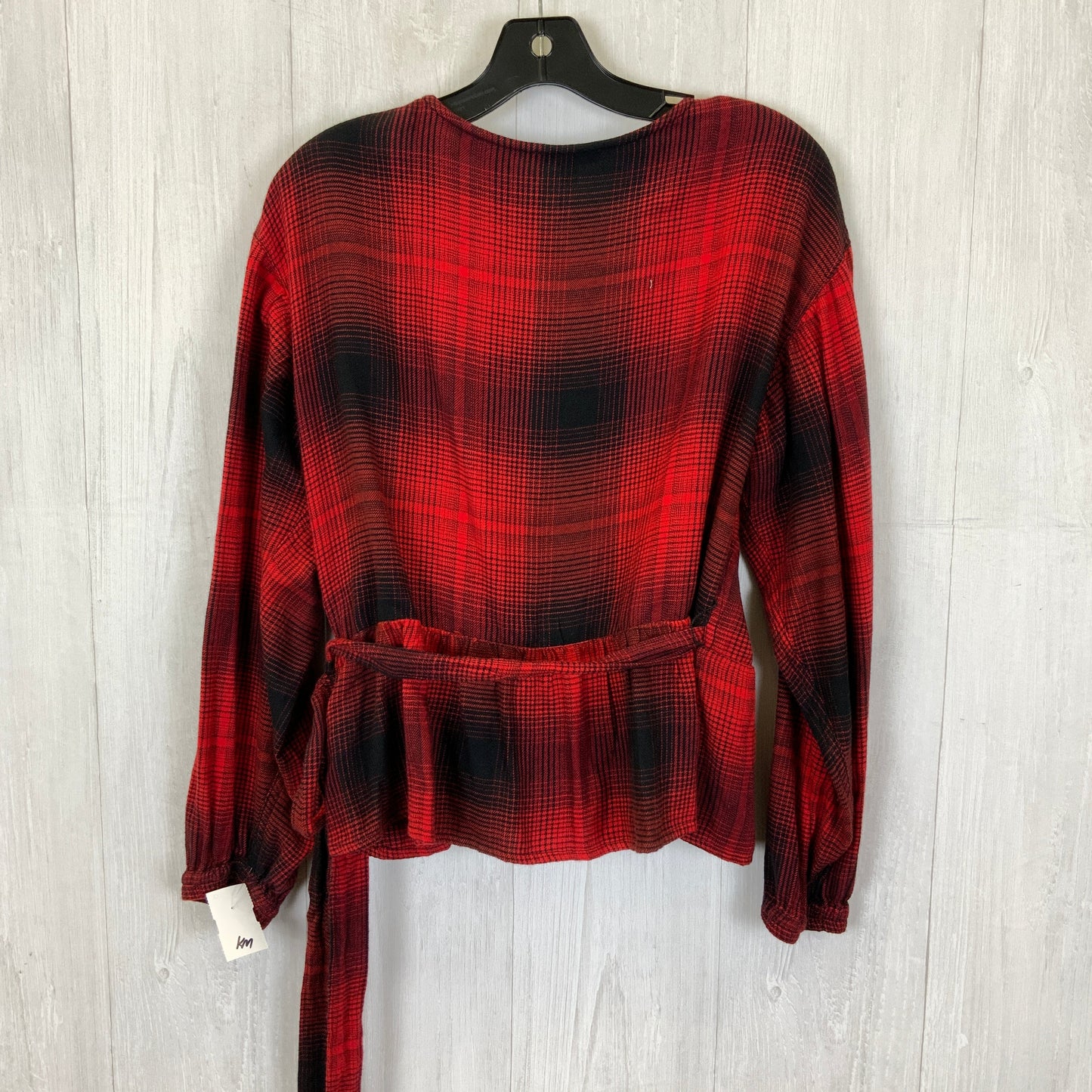 Top Long Sleeve By Express In Black & Red, Size: M