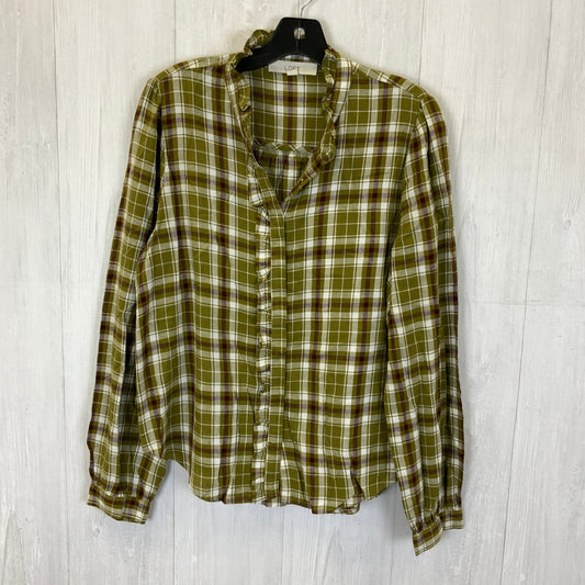 Blouse Long Sleeve By Loft In Green, Size: M