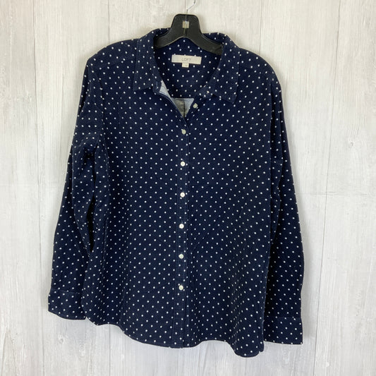 Blouse Long Sleeve By Loft In Navy, Size: L