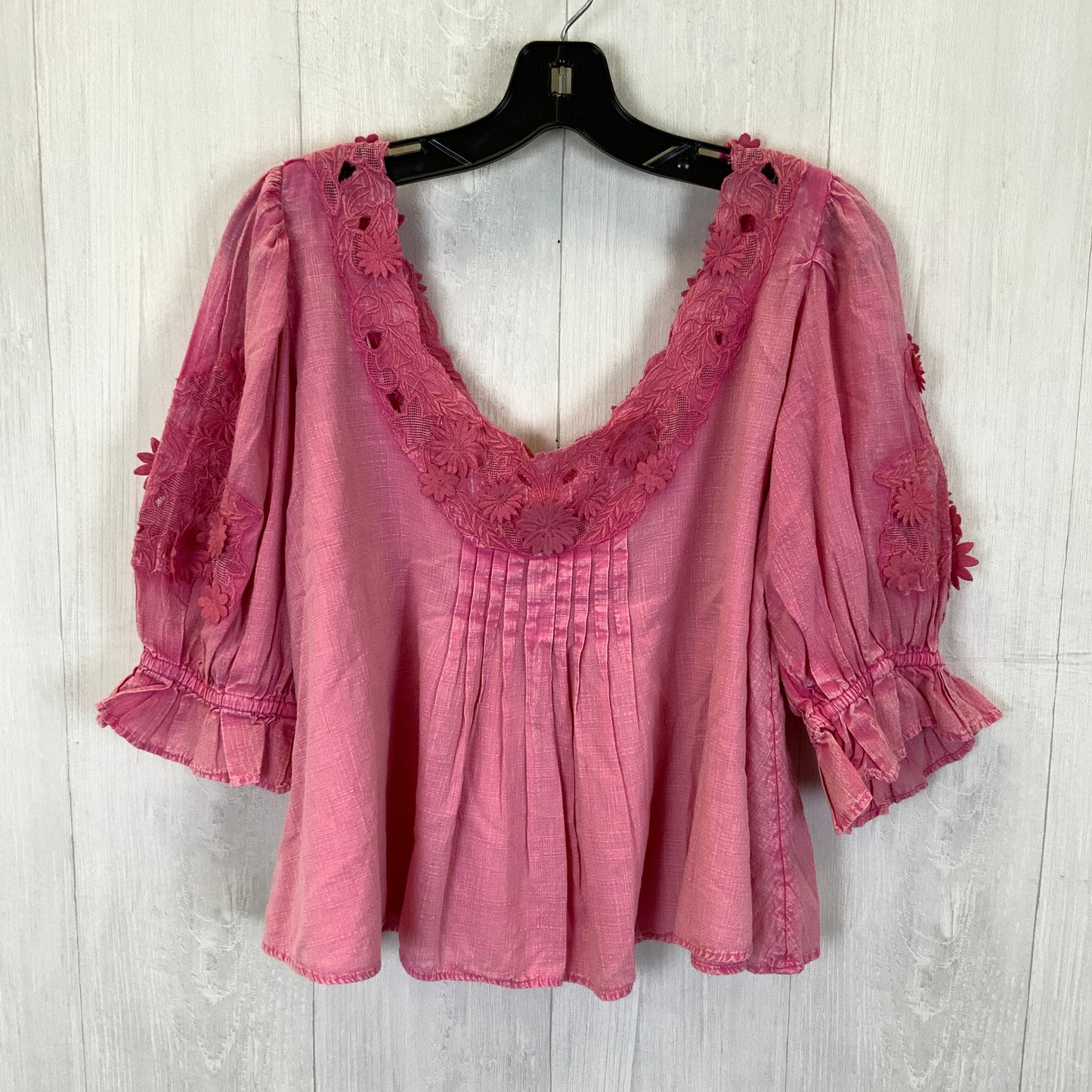 Top 3/4 Sleeve By Free People In Pink, Size: L