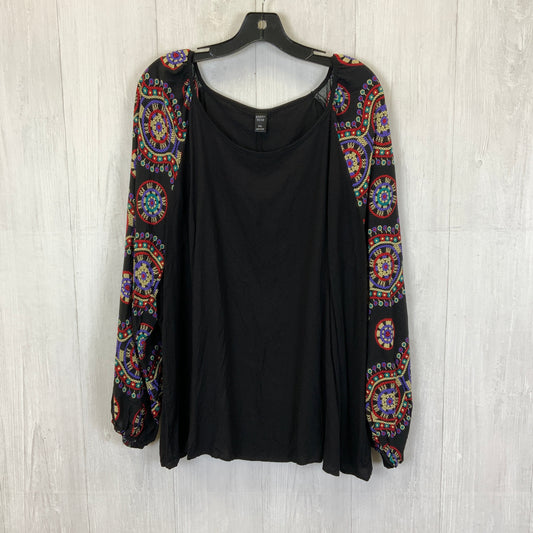 Top Long Sleeve By Clothes Mentor In Black, Size: 3x