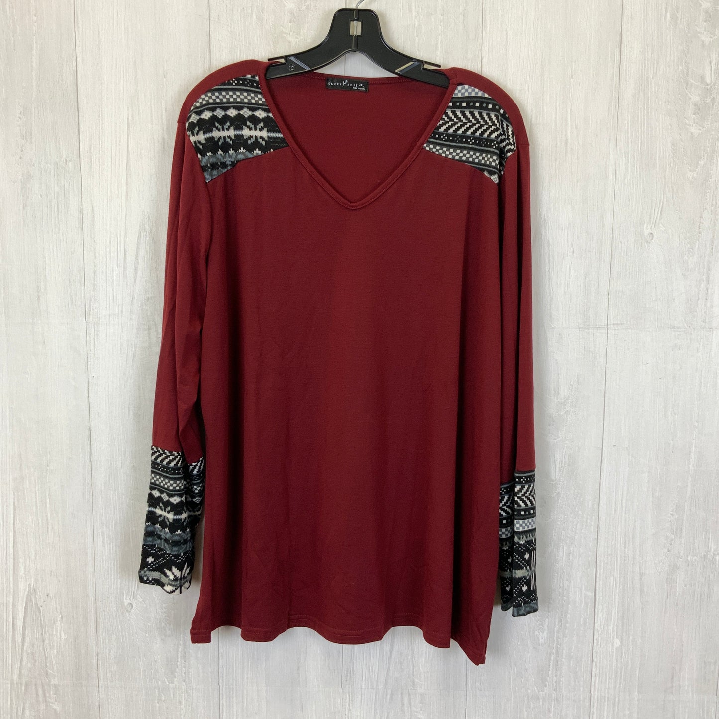 Top Long Sleeve By Clothes Mentor In Red, Size: 3x