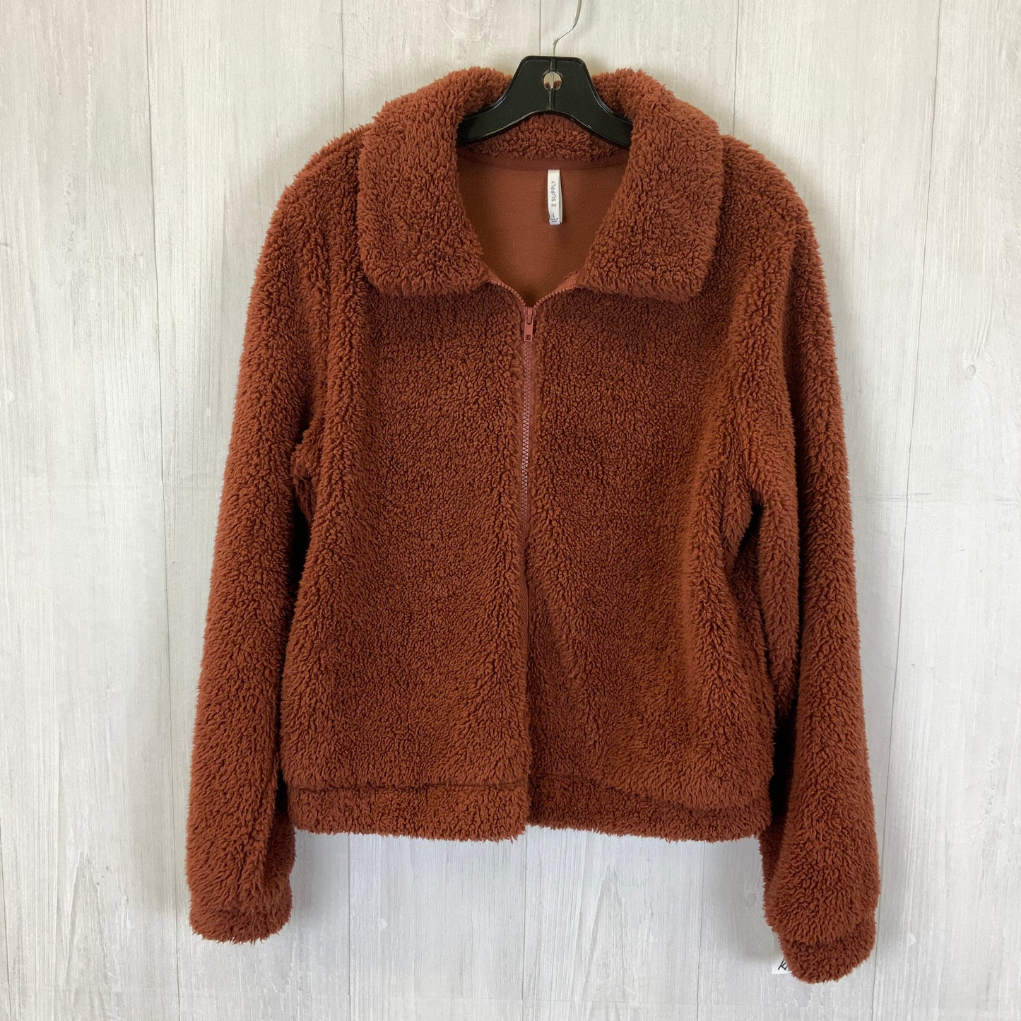 Jacket Faux Fur & Sherpa By Z Supply In Brown, Size: L