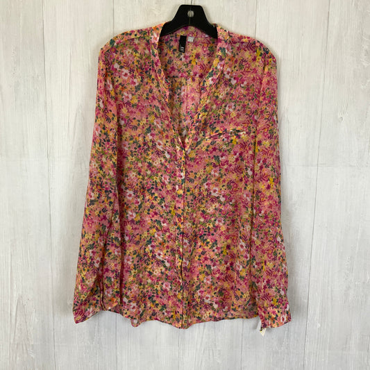 Blouse Long Sleeve By Kut In Floral Print, Size: Xl