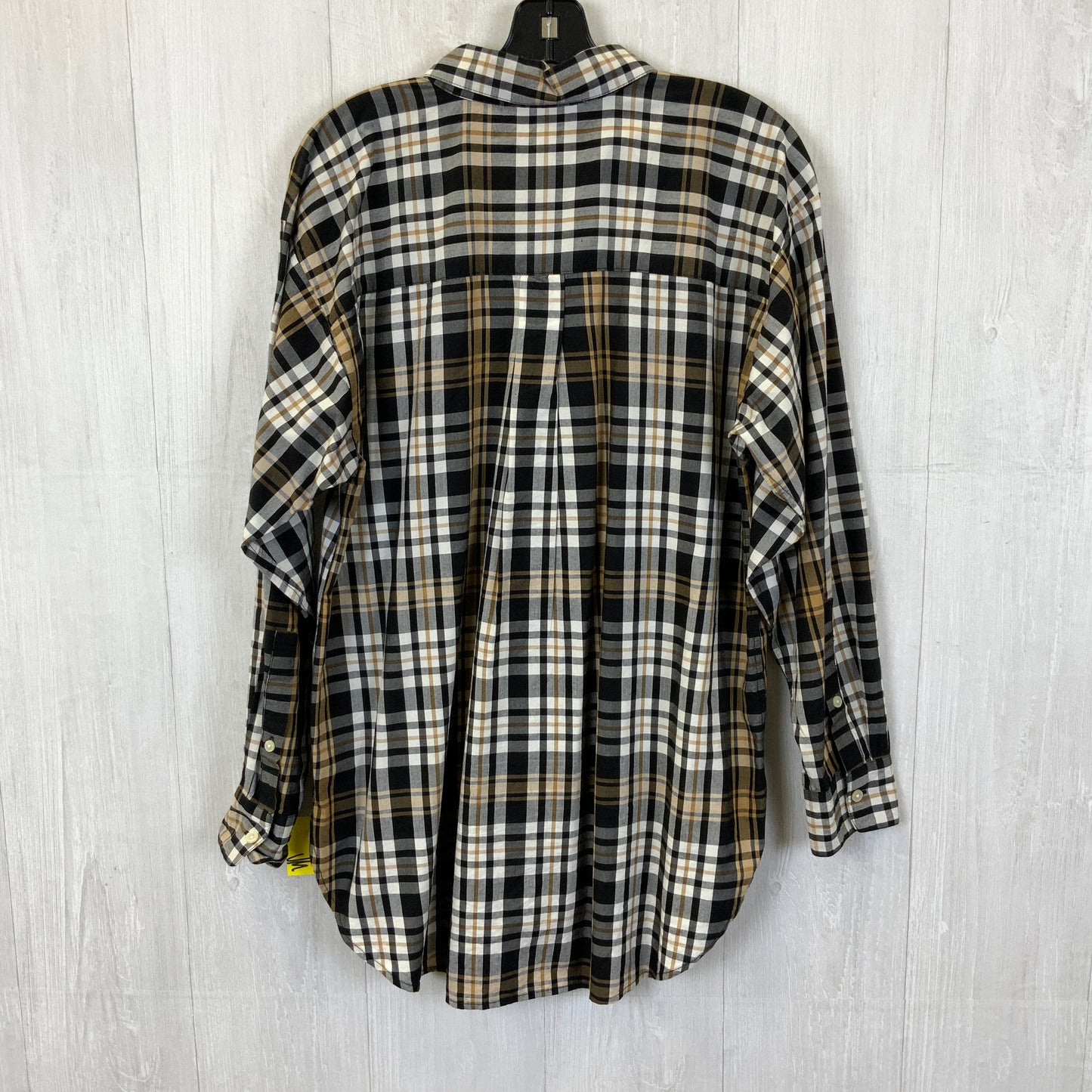 Tunic Long Sleeve By Loft In Plaid Pattern, Size: M