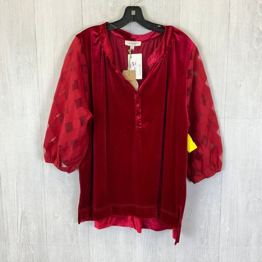 Top 3/4 Sleeve By Umgee In Red, Size: Xl