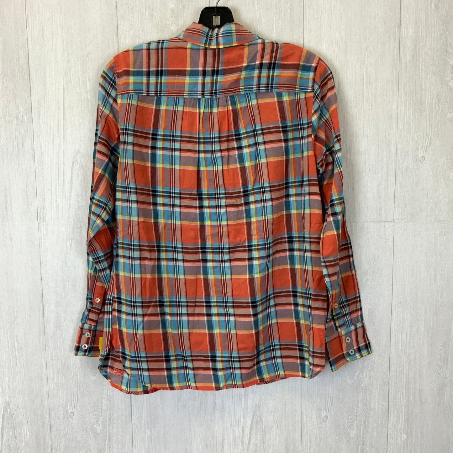 Blouse Long Sleeve By Talbots In Plaid Pattern, Size: Xs