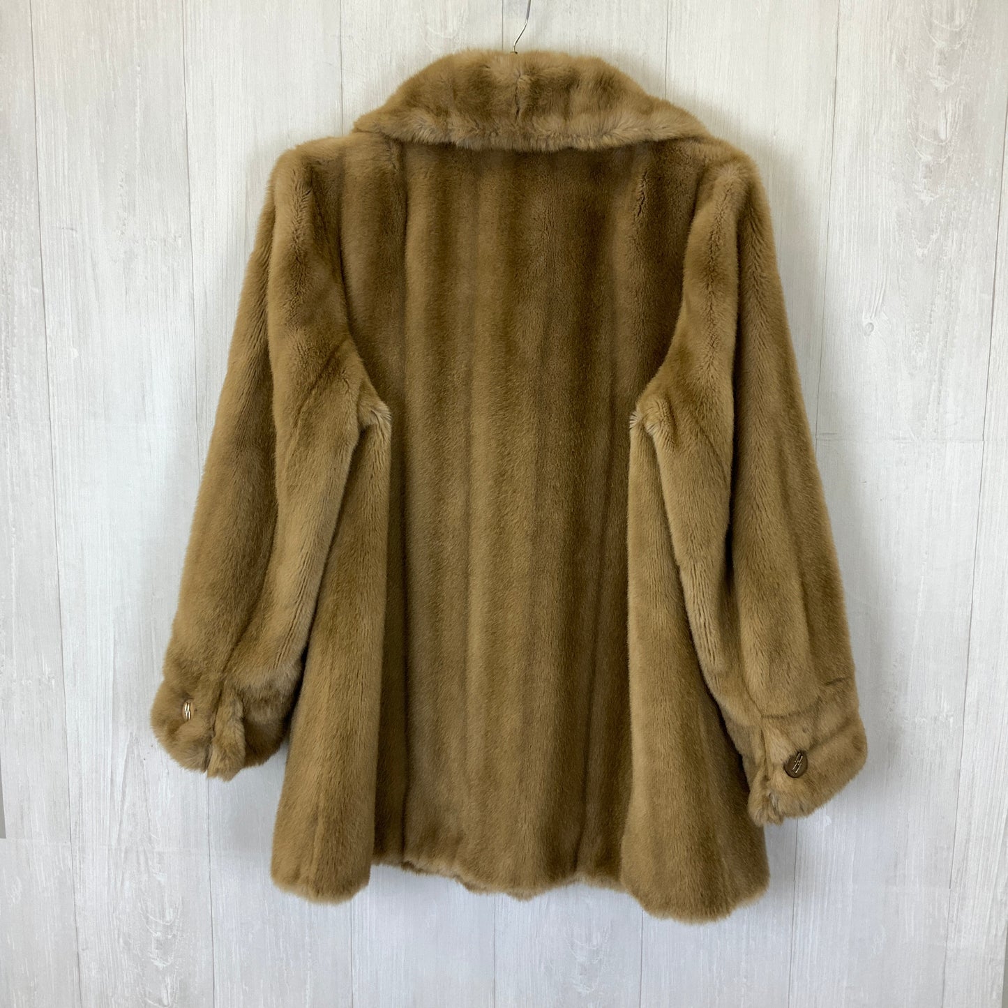 Coat Faux Fur & Sherpa By Clothes Mentor In Tan, Size: L