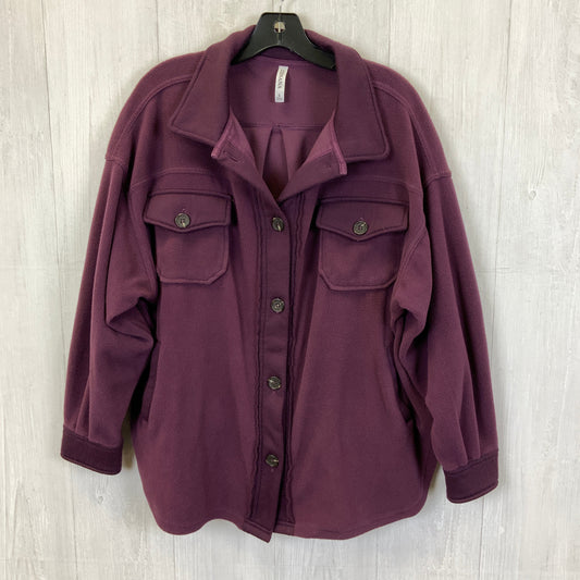 Blouse Long Sleeve By Zenana Outfitters In Purple, Size: L