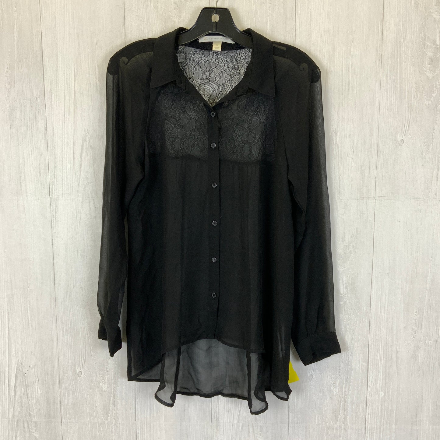 Blouse Long Sleeve By Lc Lauren Conrad In Black, Size: M