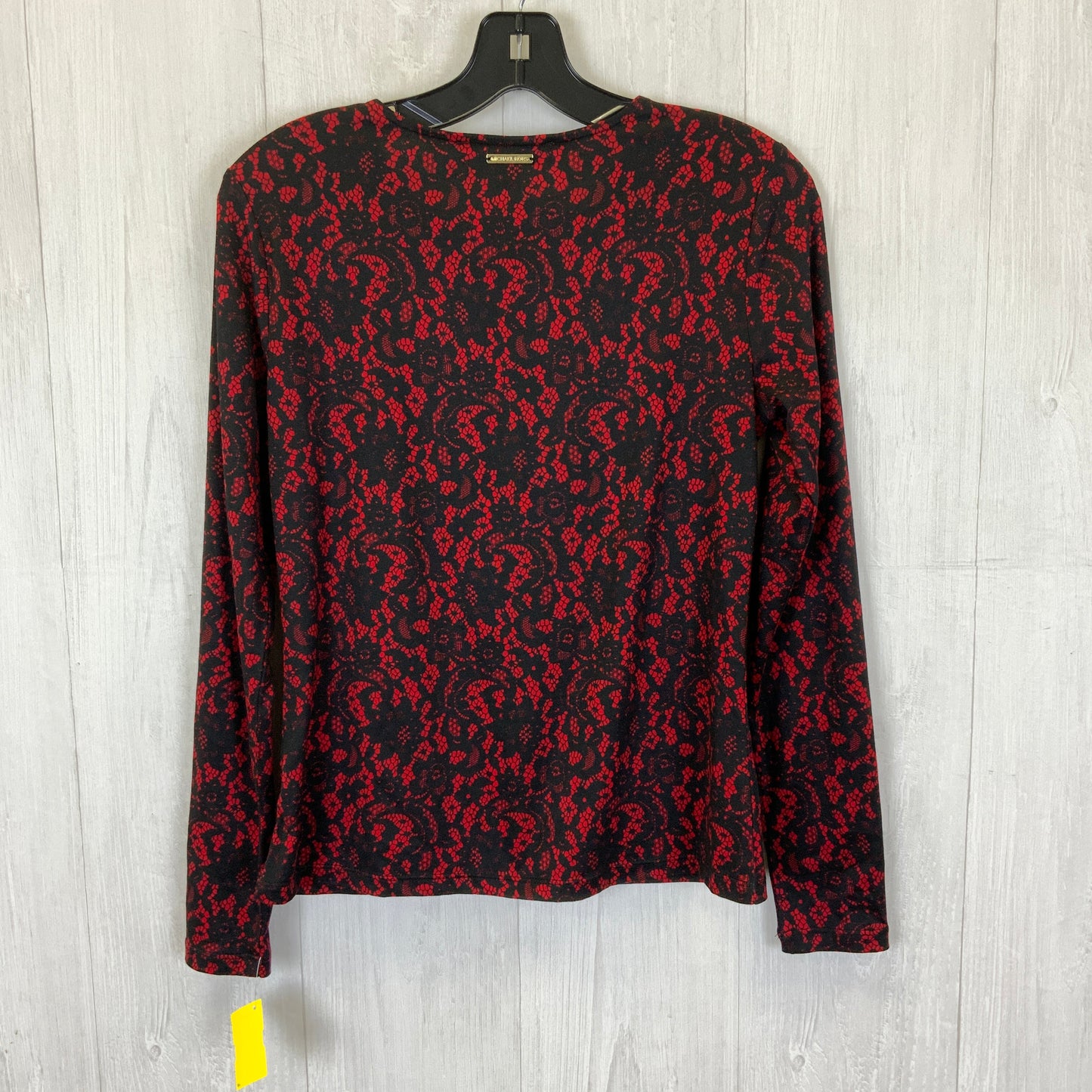 Top 3/4 Sleeve Basic By Michael By Michael Kors In Black & Red, Size: Xs