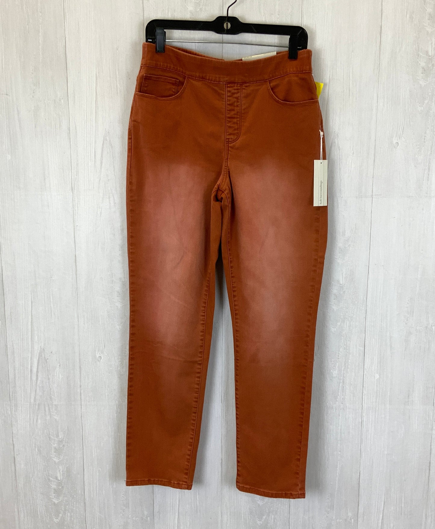 Jeans Straight By Soft Surroundings In Orange Denim, Size: M