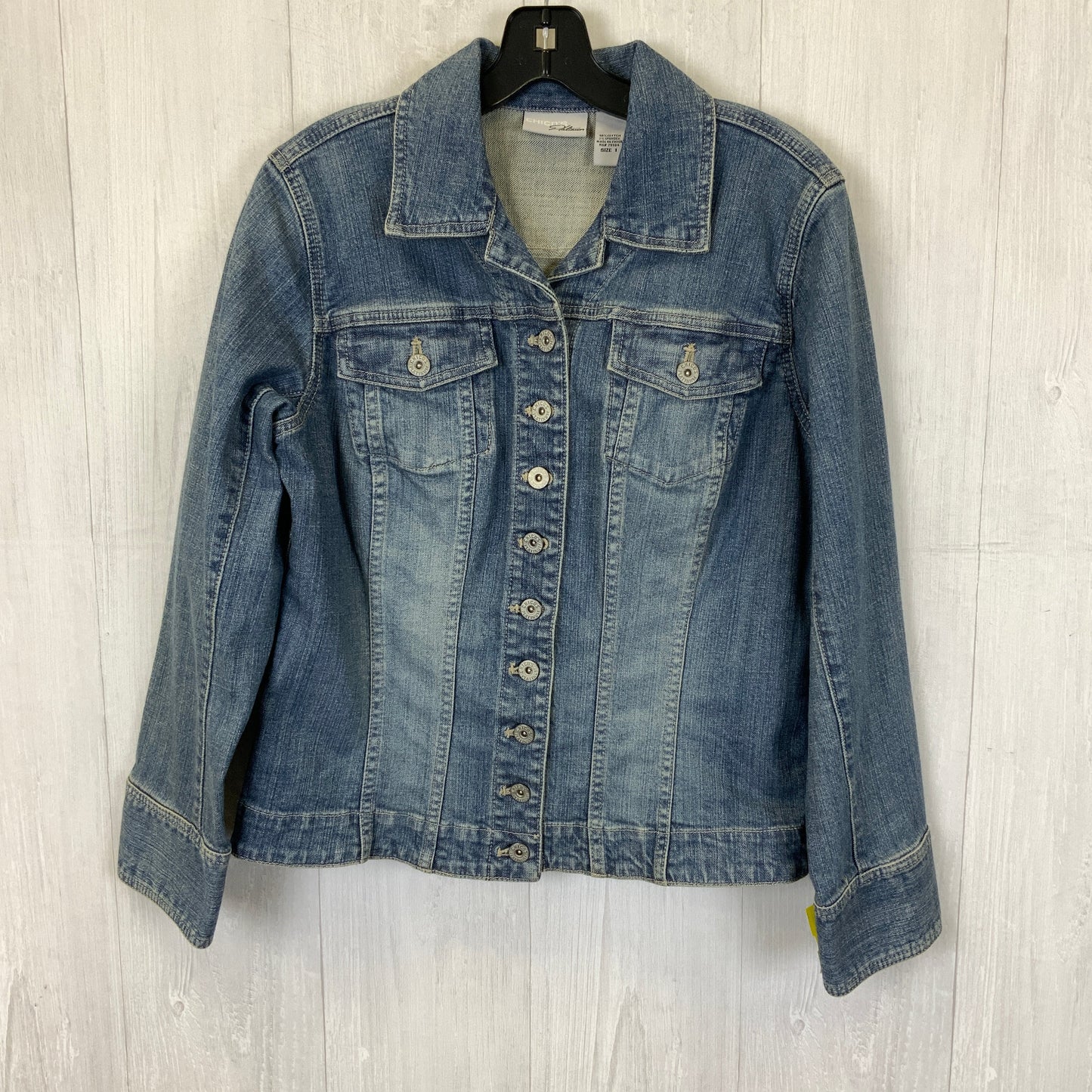 Jacket Denim By Chicos In Blue Denim, Size: M