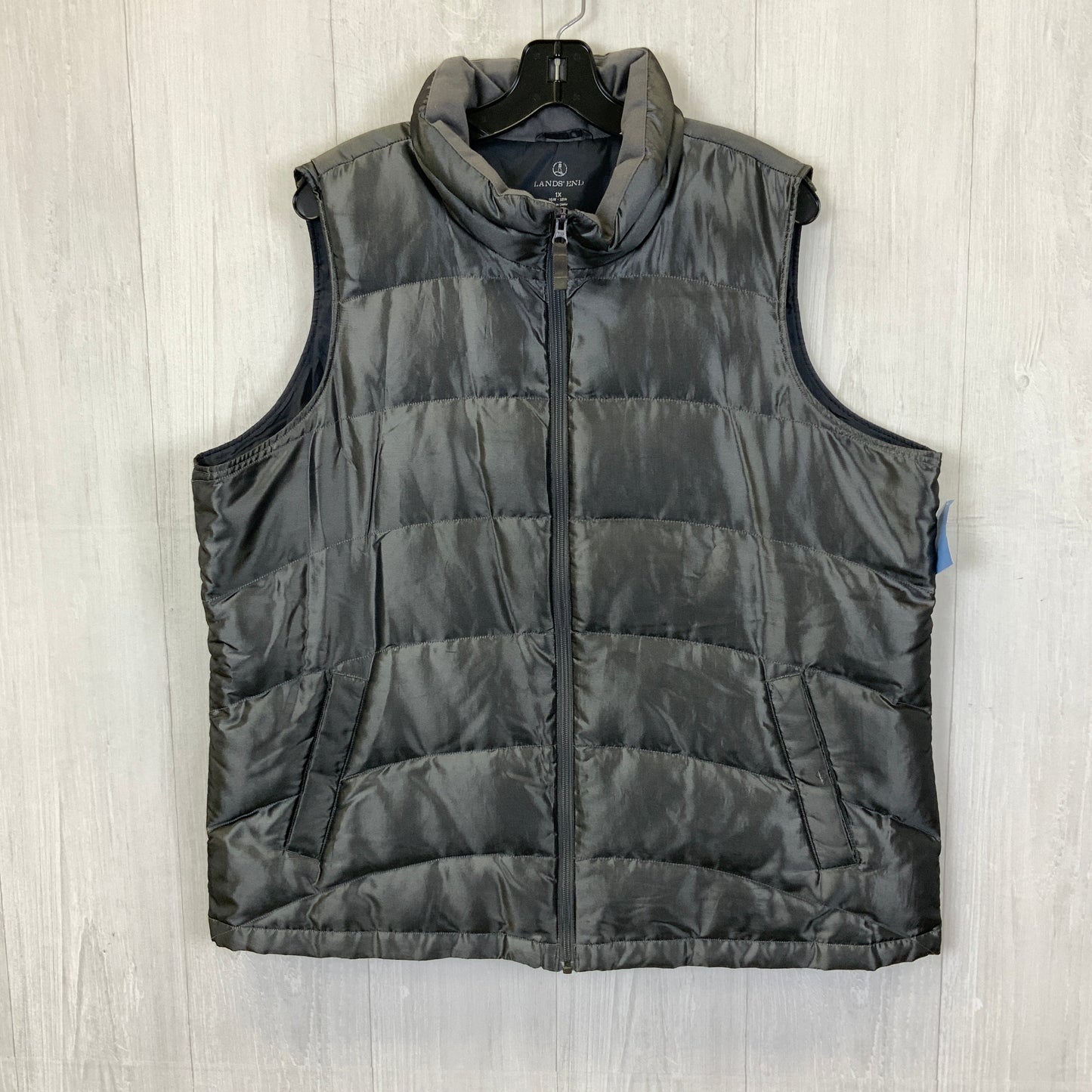 Vest Puffer & Quilted By Lands End In Grey, Size: 1x