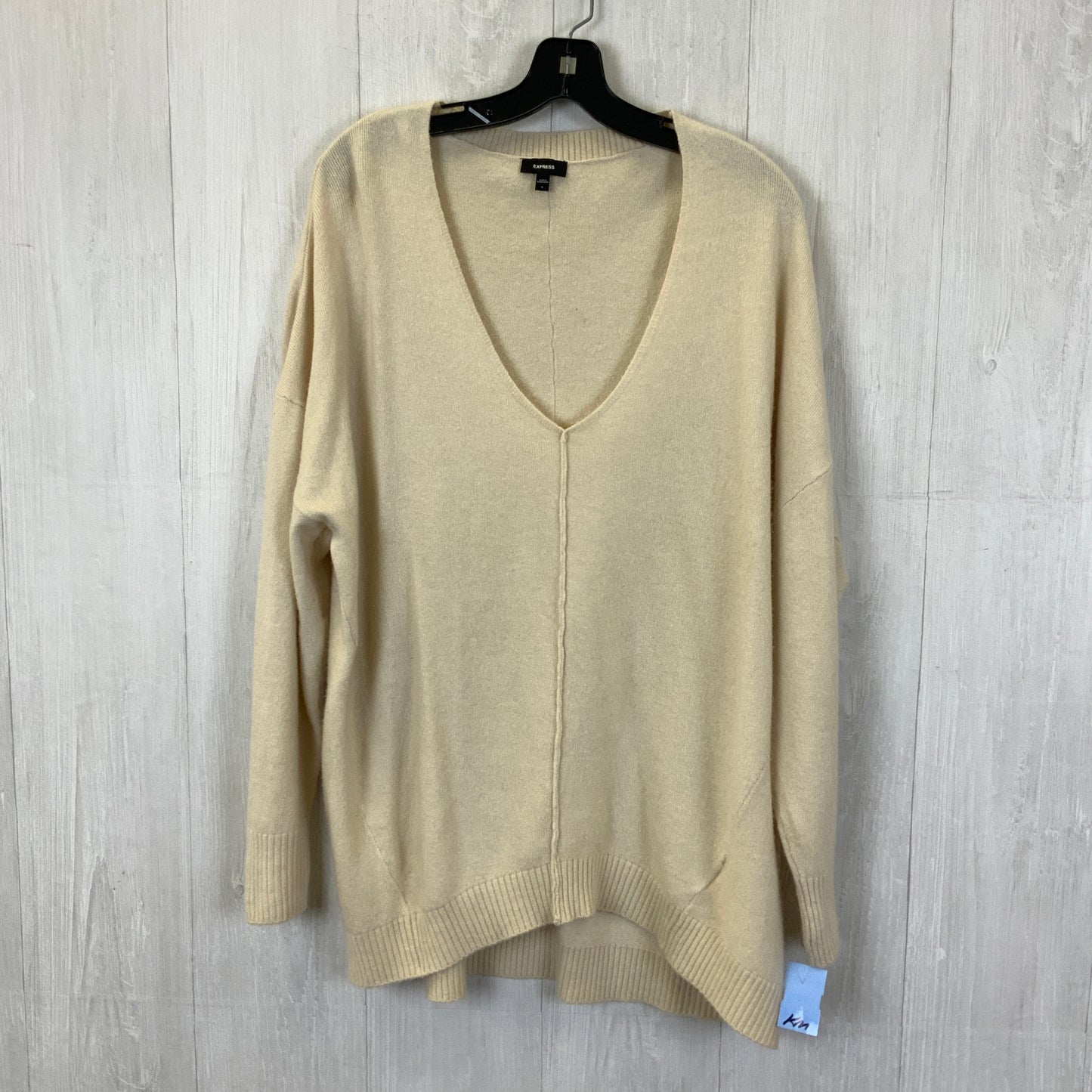 Sweater By Express In Cream, Size: L