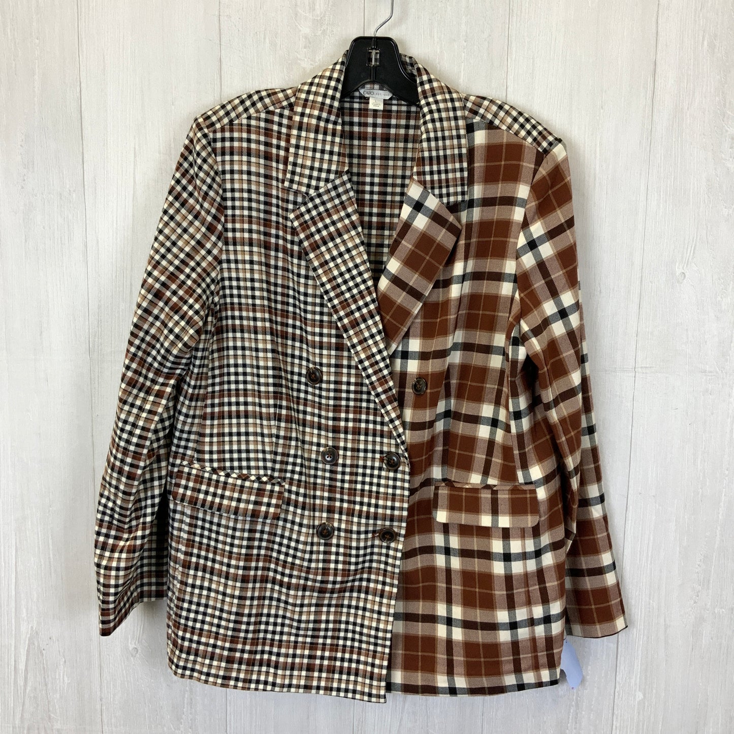 Blazer By Cato In Plaid Pattern, Size: L