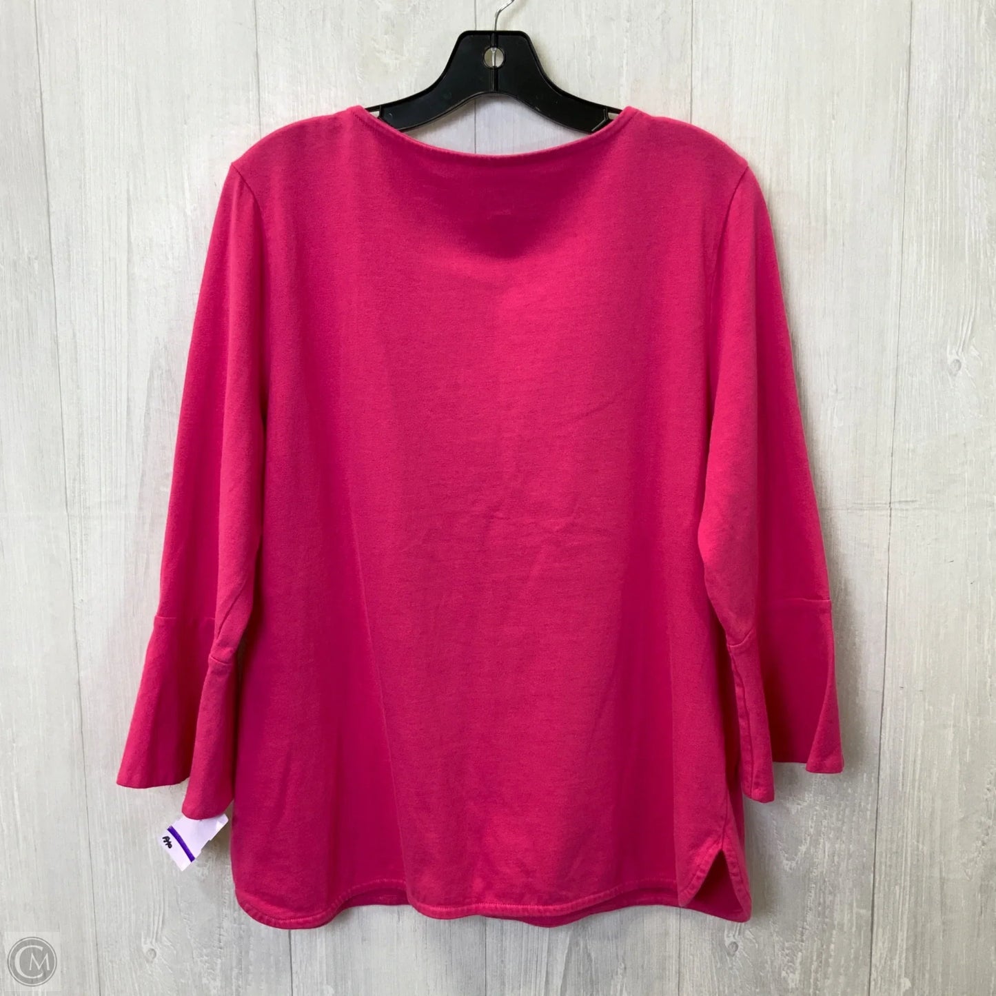 Top 3/4 Sleeve Basic By Talbots In Pink, Size: L