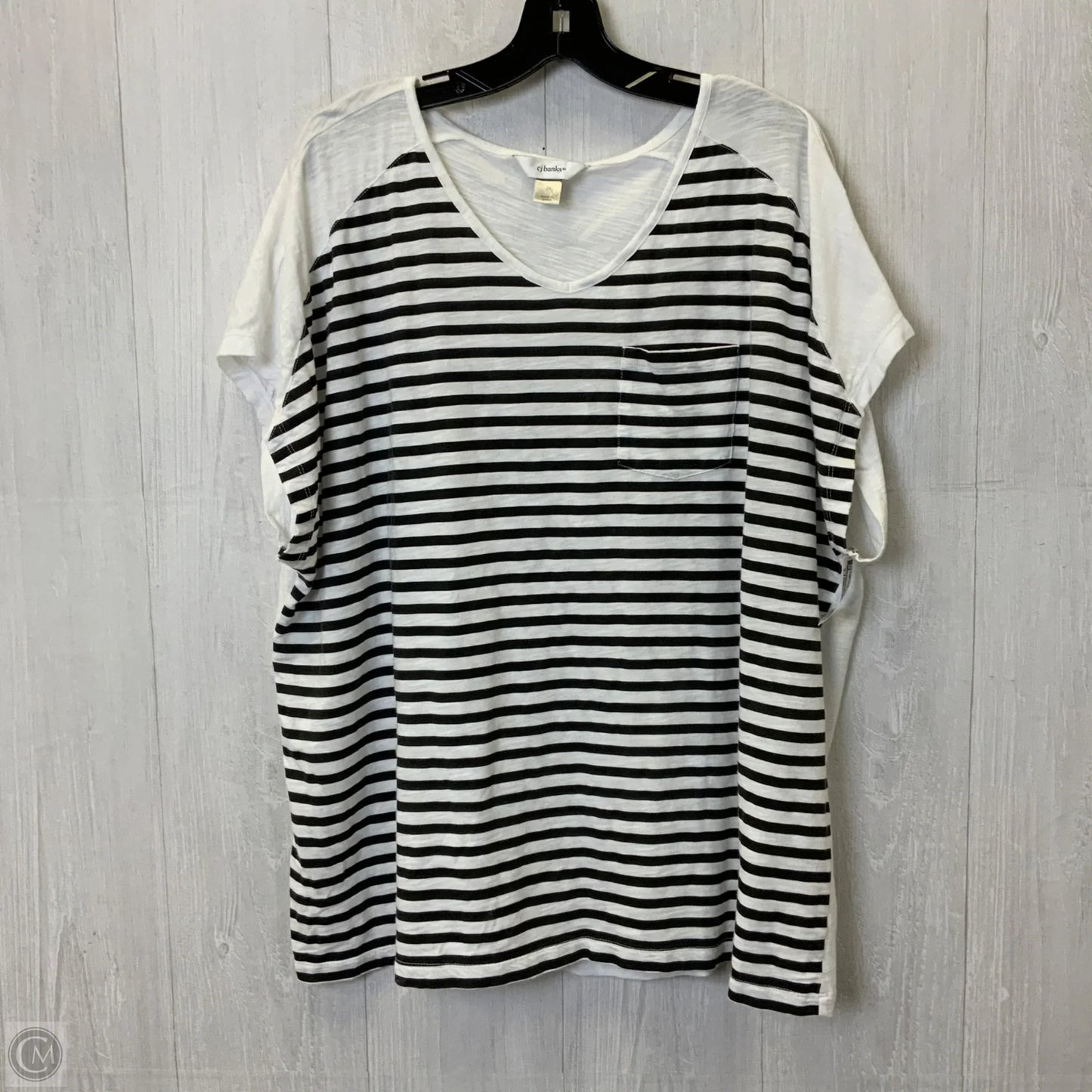 Top Short Sleeve By Cj Banks In Black & White, Size: 2x