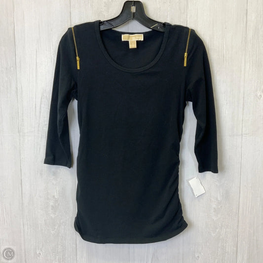 Top 3/4 Sleeve Basic By Michael By Michael Kors In Black, Size: S