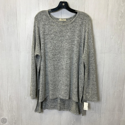 Tunic Long Sleeve By Clothes Mentor In Grey, Size: 1x